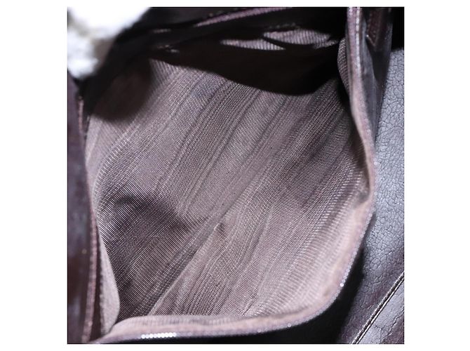 Borsa a Spalla GUCCI in Nylon Marrone Argento 001 3017 Auth 135184 - vista 21