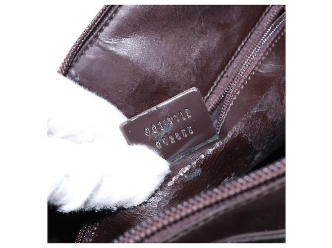 Borsa a Spalla GUCCI in Nylon Marrone Argento 001 3017 Auth 135184 - vista 22