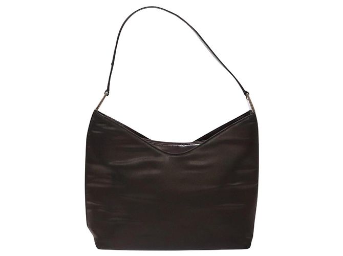 Borsa a Spalla GUCCI in Nylon Marrone Argento 001 3017 Auth 135184 - vista 3