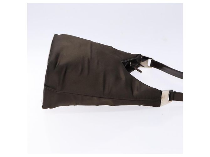 Borsa a Spalla GUCCI in Nylon Marrone Argento 001 3017 Auth 135184 - vista 4