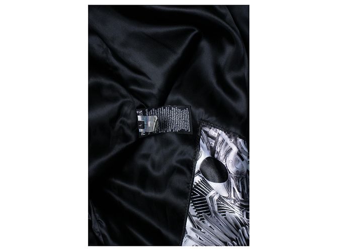 Chaqueta bomber de cuero azul marino Philipp Plein - vista 6