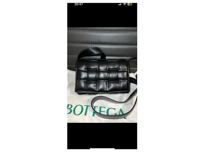 Borsa Bottega Veneta Mini Cassette Imbottita in agnello nera Nero - vista 3