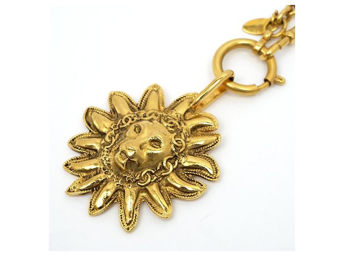 Chanel Collana con Pendente Medaglione Sole Leone Oro Gold hardware - vista 6
