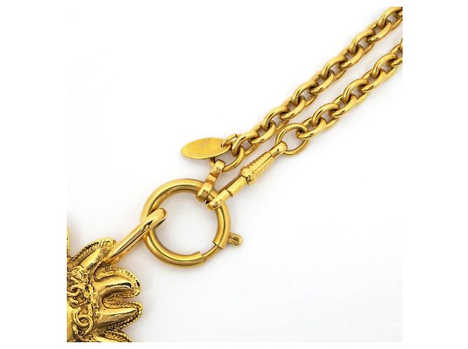 Chanel Collana con Pendente Medaglione Sole Leone Oro Gold hardware - vista 7