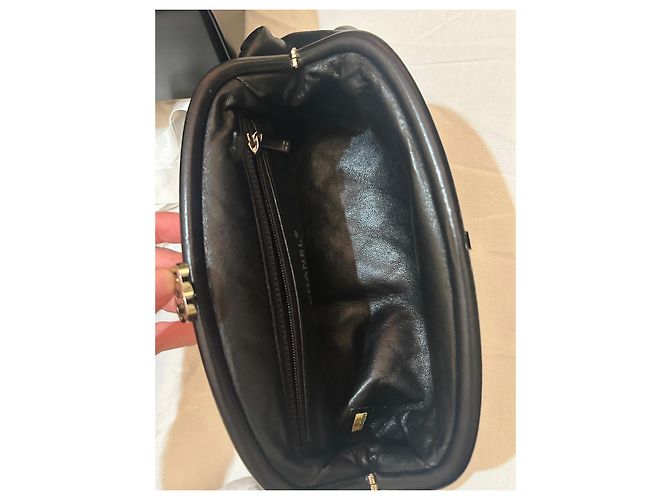 Pochette Chanel in pelle nera trapuntata Nero - vista 12