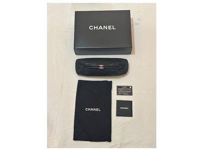 Pochette Chanel in pelle nera trapuntata Nero - vista 6