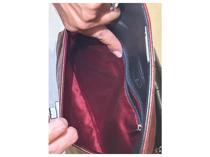 Chanel Doppelhandtasche Bicolor Leder mit Schulterkette Mehrfarben - Ansicht 9