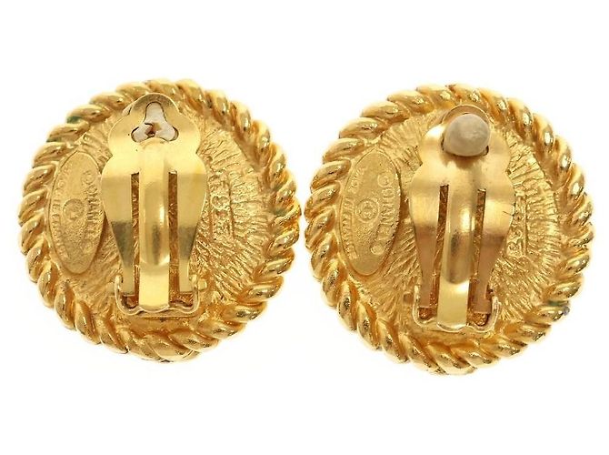Orecchini Chanel con motivo CC e perla dorati Gold hardware - vista 5