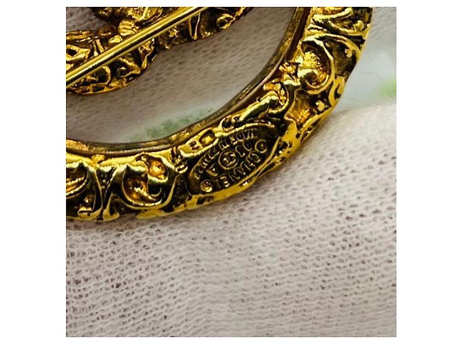 Chanel CC Logo Brosche Gold Metall Gold hardware - Ansicht 3