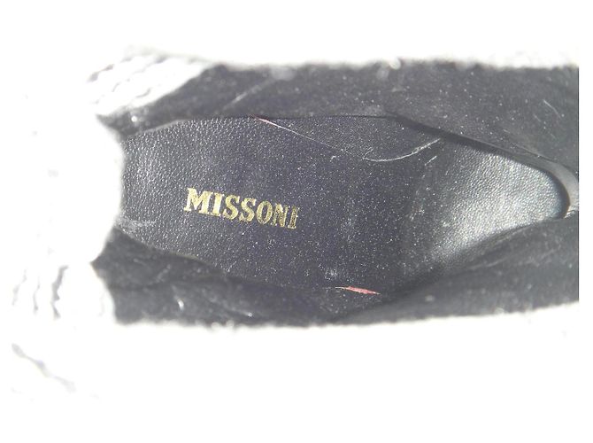 Botas Missoni de cuero bronce y malla - vista 9