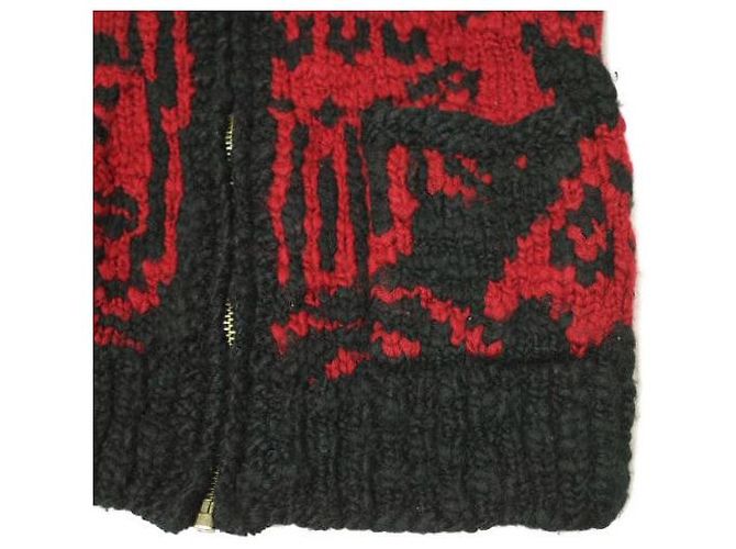 Ralph Lauren CARDIGÁN DE LANA CON CUELLO CHALE NATIVE TEJIDO A MANO RRL Negro Roja - vista 6
