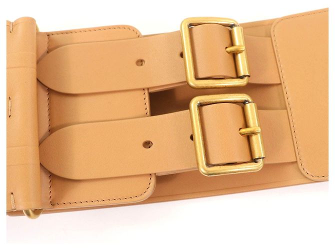 Christian Dior D-WAIST Maxi Doppel-Leder-Gürtel Braun - Ansicht 5