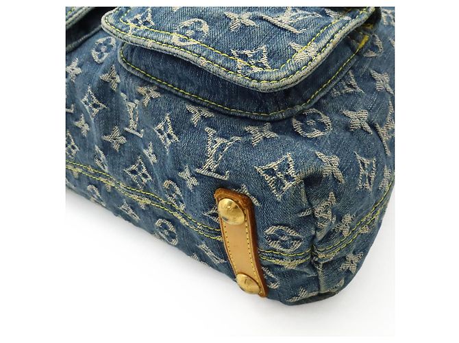 Borsa a spalla in denim Monogram Louis Vuitton Blu - vista 3