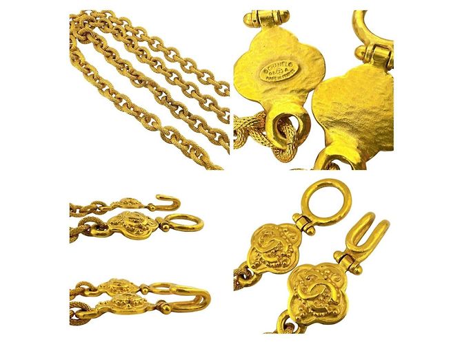 Chanel Coco Mark und Kamelie Halskette Gold Gold hardware - Ansicht 2