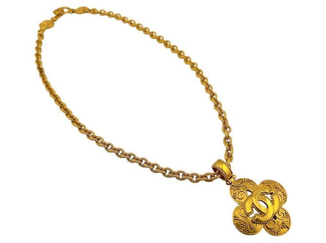 Chanel Coco Mark und Kamelie Halskette Gold Gold hardware - Ansicht 6