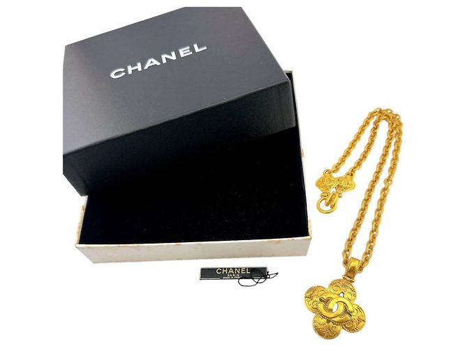 Chanel Coco Mark und Kamelie Halskette Gold Gold hardware - Ansicht 9