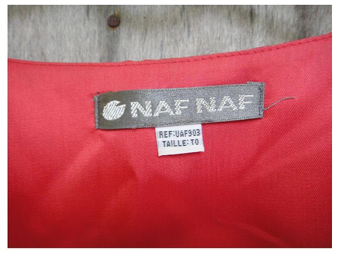 Autre Marque Naf Naf Weste aus Seide Rot - Ansicht 3