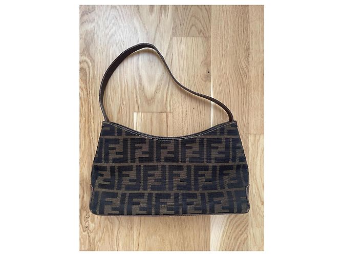 Zucca Borsa Fendi marrone in tessuto - vista 2