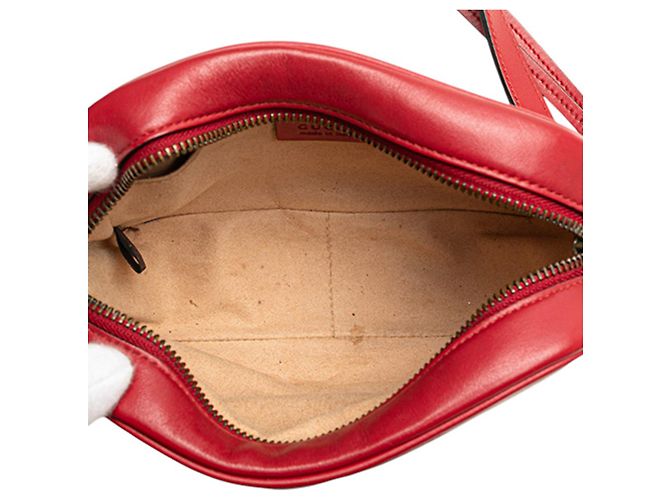 Gucci Rosso Mini GG Marmont Pelle Matelassé Crossbody - vista 4