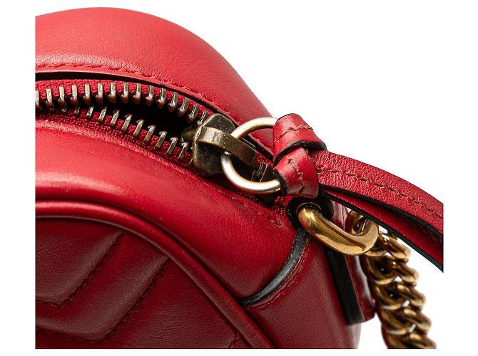 Gucci Rosso Mini GG Marmont Pelle Matelassé Crossbody - vista 5