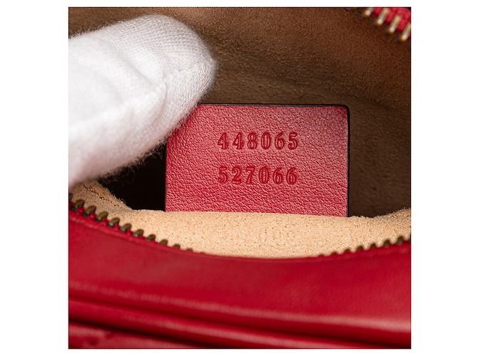 Gucci Rosso Mini GG Marmont Pelle Matelassé Crossbody - vista 8