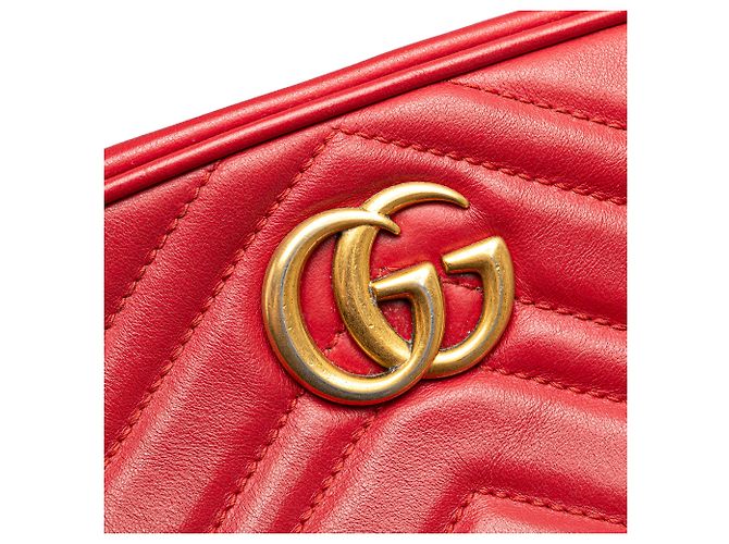 Gucci Rosso Mini GG Marmont Pelle Matelassé Crossbody - vista 9
