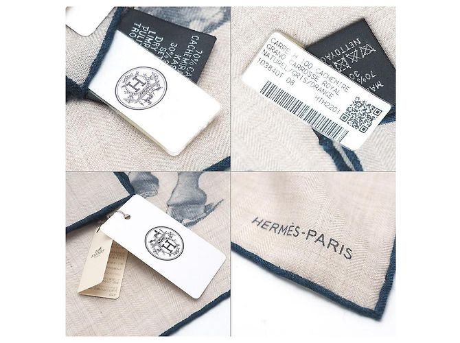 Hermès Carré 100 Grand Carros Royale Sciarpa in Seta e Cashmere Multicolore - vista 6