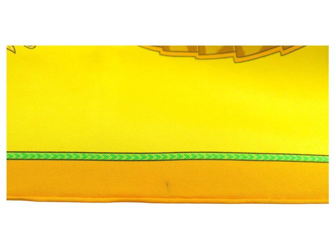 Hermès FULAR HERMES INDIA DI CATY LATHAM 1986 IN SETA 90 CM Giallo - vista 13