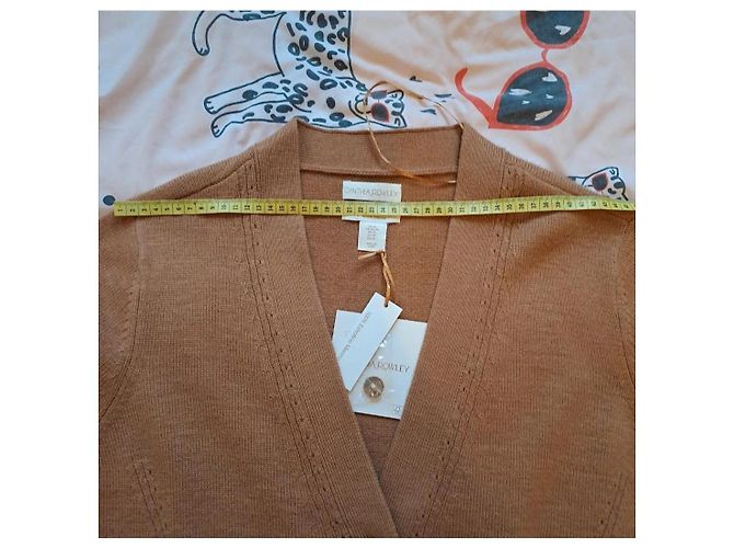 Cynthia Rowley Merinowolle Strickjacke Camel Kamel - Ansicht 4