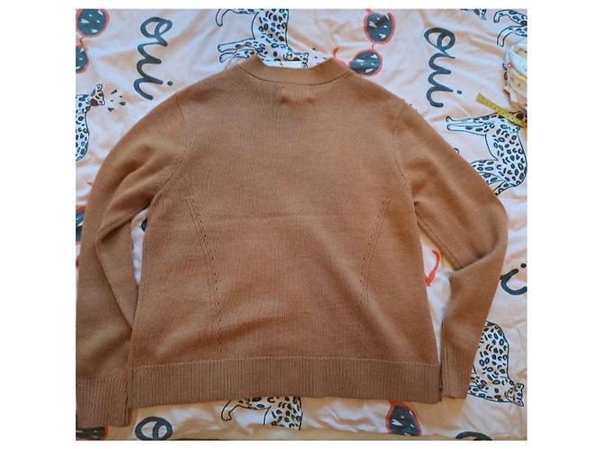 Cynthia Rowley Merinowolle Strickjacke Camel Kamel - Ansicht 5
