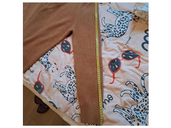 Cynthia Rowley Merinowolle Strickjacke Camel Kamel - Ansicht 6