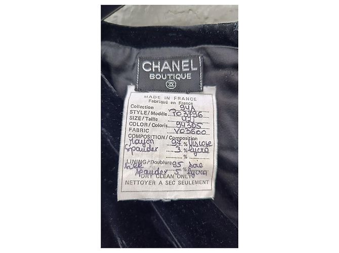 Mono de terciopelo Chanel Collector Otoño/Invierno 1994 Negro - vista 8