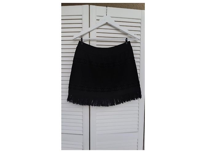 Falda de toalla negra con logo y flecos de Chanel & Karl Lagerfeld Negro - vista 18
