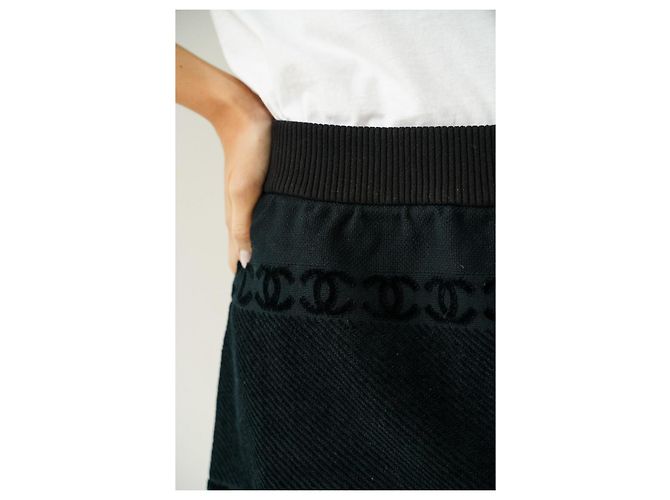 Falda de toalla negra con logo y flecos de Chanel & Karl Lagerfeld Negro - vista 4