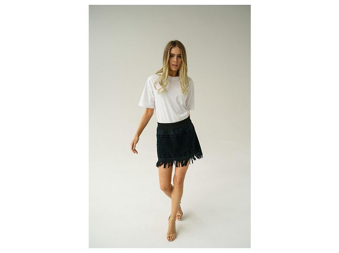 Falda de toalla negra con logo y flecos de Chanel & Karl Lagerfeld Negro - vista 7