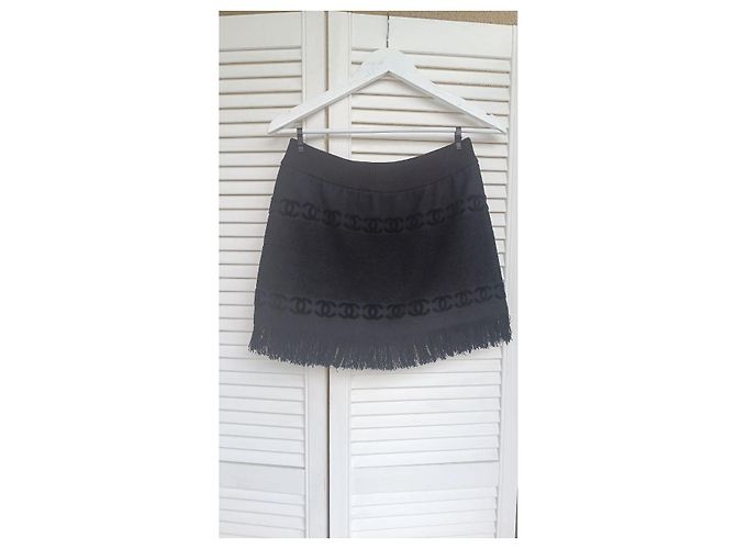 Falda de toalla negra con logo y flecos de Chanel & Karl Lagerfeld Negro - vista 8