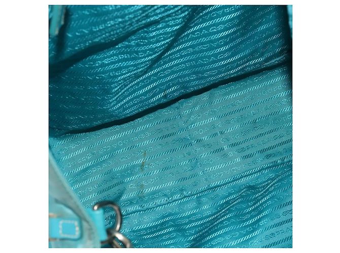 Borsa Tote PRADA Nylon 2in1 Blu Turchese Argento Auth ti3401 - vista 11