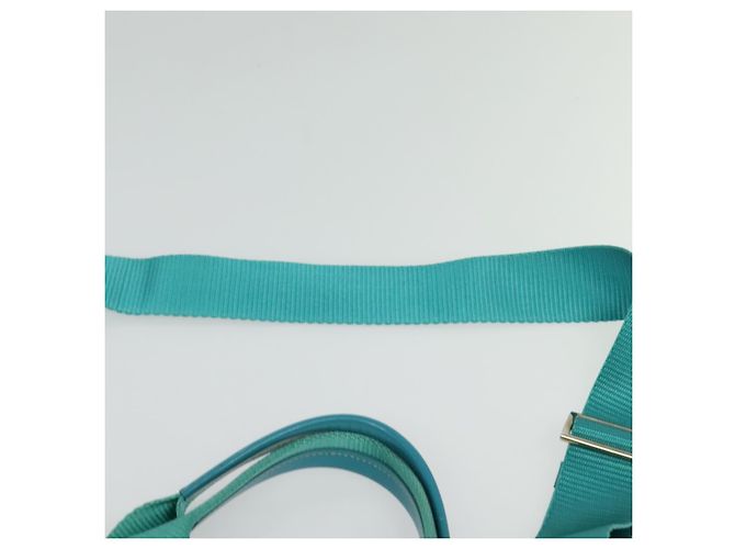 Borsa Tote PRADA Nylon 2in1 Blu Turchese Argento Auth ti3401 - vista 14