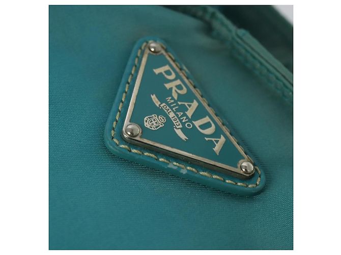 Borsa Tote PRADA Nylon 2in1 Blu Turchese Argento Auth ti3401 - vista 18