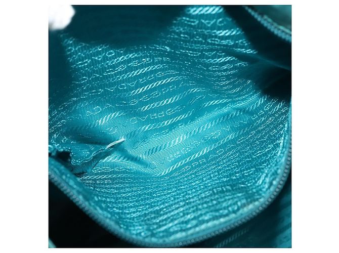 Borsa Tote PRADA Nylon 2in1 Blu Turchese Argento Auth ti3401 - vista 22