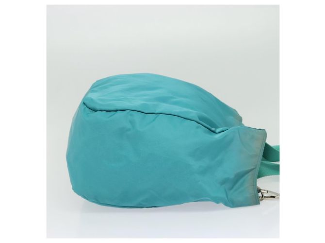 Borsa Tote PRADA Nylon 2in1 Blu Turchese Argento Auth ti3401 - vista 4