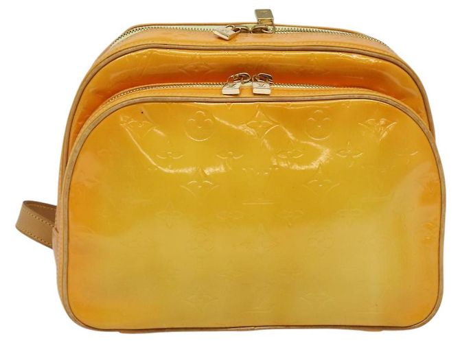 LOUIS VUITTON Mochila Marley Monogram Vernis Amarela M91040 LV Auth 137398 Amarelo - vista 13