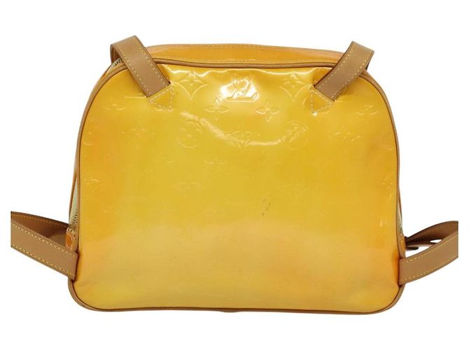LOUIS VUITTON Mochila Marley Monogram Vernis Amarela M91040 LV Auth 137398 Amarelo - vista 2
