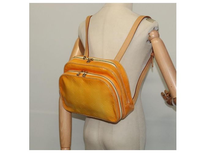 LOUIS VUITTON Mochila Marley Monogram Vernis Amarela M91040 LV Auth 137398 Amarelo - vista 23