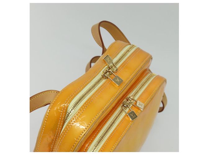 LOUIS VUITTON Mochila Marley Monogram Vernis Amarela M91040 LV Auth 137398 Amarelo - vista 6