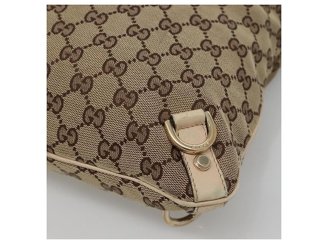 Borsa a Spalla Abbey GG Canvas Gucci Beige Oro 131326 Auth SW1474 D'oro - vista 10