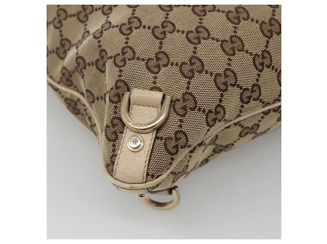 Borsa a Spalla Abbey GG Canvas Gucci Beige Oro 131326 Auth SW1474 D'oro - vista 11