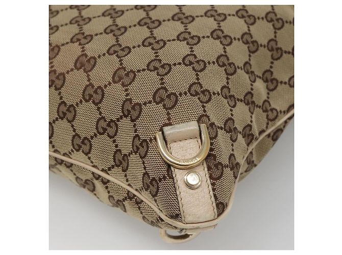 Borsa a Spalla Abbey GG Canvas Gucci Beige Oro 131326 Auth SW1474 D'oro - vista 12