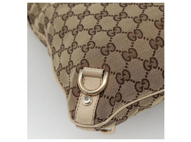 Borsa a Spalla Abbey GG Canvas Gucci Beige Oro 131326 Auth SW1474 D'oro - vista 13