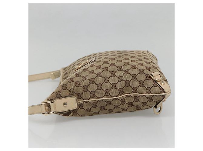Borsa a Spalla Abbey GG Canvas Gucci Beige Oro 131326 Auth SW1474 D'oro - vista 4